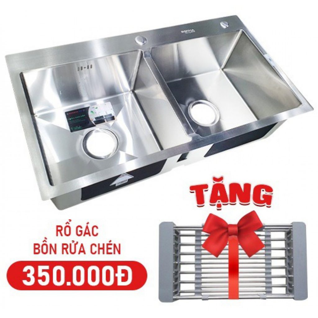 Chậu Rửa Chén Sơn Hà HM.X.2C.82.2.3 Inox 304 2 Hộc